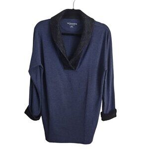 Soft Surroundings Shawl Collar Mixed Media Tunic Sweater Size S
